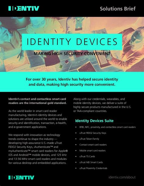 identiv rfid reader|identity devices brochure.